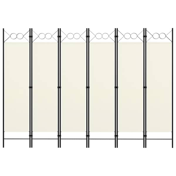 Vidaxl 6-panel Room Divider Cream White 240x180 Cm Vidaxl 6-panel Room Divider Cream White 240x180 Cm