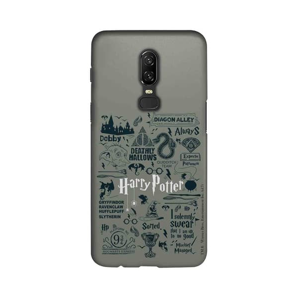 Harry Potter Infographic Grey - Sleek Case for OnePlus 6