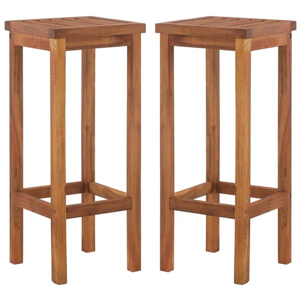 Vidaxl Bar Chairs 2 Pcs Solid Acacia Wood Vidaxl Bar Chairs 2 Pcs Solid Acacia Wood