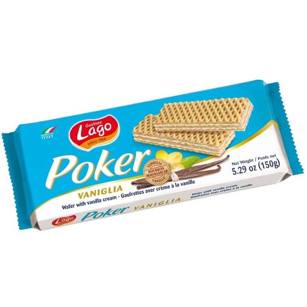 Lago Gastone Poker Vanilla Cream Wafer 150g