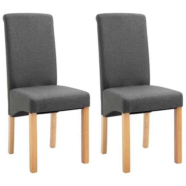 vidaXL Dining Chairs 2 pcs Grey Fabric vidaXL Dining Chairs 2 pcs Grey Fabric