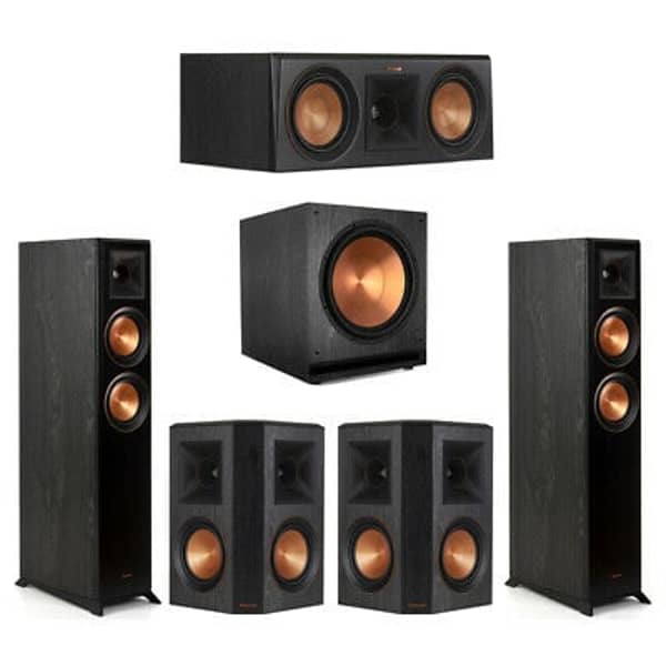Klipsch 5.1 System With 2 Rp-5000f Floorstanding Speakers, 1 Klipsch Rp-500c Center Speaker, 2 Klipsch Rp-402s Surround Speakers, 1 Klipsch R-120 Subwoofer Klipsch 5.1 System With 2 Rp-5000f Floorstanding Speakers, 1 Klipsch Rp-500c Center Speaker, 2 Klipsch Rp-402s Surround Speakers, 1 Klipsch R-120 Subwoofer