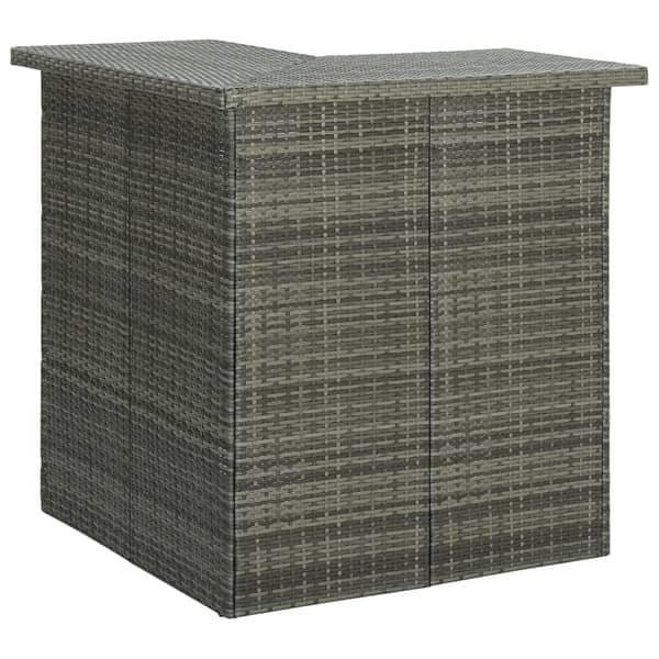 Vidaxl Corner Bar Table Grey 100x50x105 Cm Poly Rattan Vidaxl Corner Bar Table Grey 100x50x105 Cm Poly Rattan