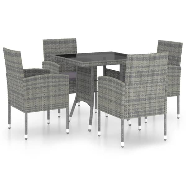 vidaXL 5 Piece Garden Dining Set Poly Rattan Anthracite vidaXL 5 Piece Garden Dining Set Poly Rattan Anthracite