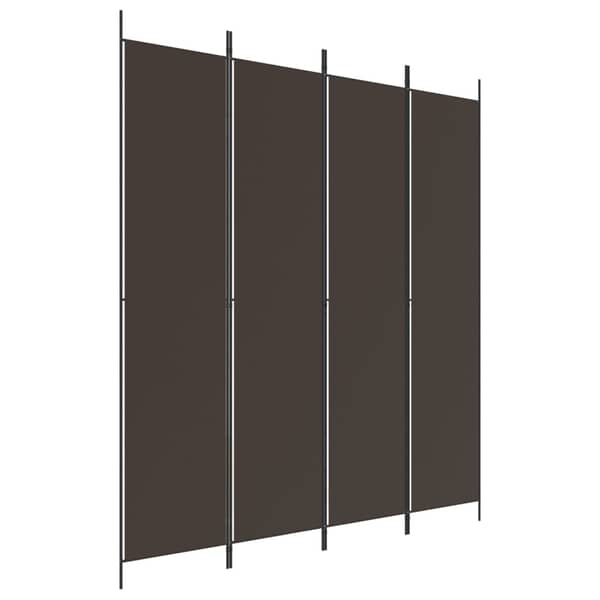 vidaXL 4-Panel Room Divider Brown 200x220 cm Fabric vidaXL 4-Panel Room Divider Brown 200x220 cm Fabric