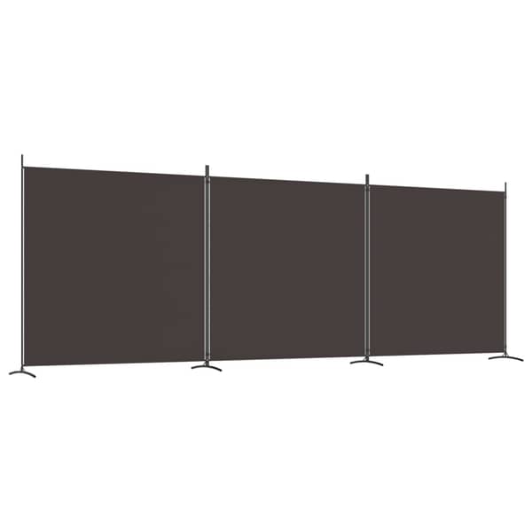 vidaXL 3-Panel Room Divider Brown 525x180 cm Fabric vidaXL 3-Panel Room Divider Brown 525x180 cm Fabric