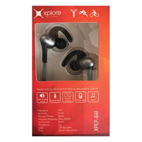 Xplore Sports In Ear Earphone Grey - XPEP641