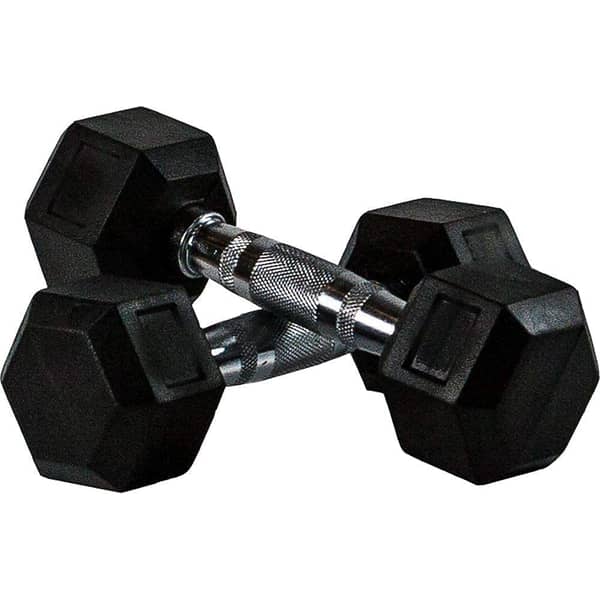 Ultimax Rubber Encased Dumbbell Set Barbell Set Hex Rubber Dumbbell Solid Iron Hex Dumbbells - 3kg X 2