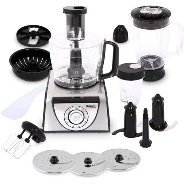 Balzano 12-in-1 Multi-functional Food Processor 1100 Watts Silver EF409 Balzano 12-in-1 Multi-functional Food Processor 1100 Watts Silver EF409
