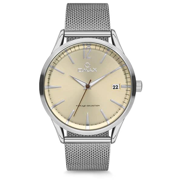 Omax Vintage Collection Silver Mesh Analog Watch For Unisex VC06P36X