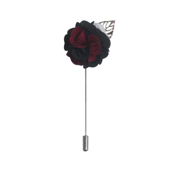 Soko Mesh Handcrafted Flower Boutonniere Black & Red For Men Soko Mesh Handcrafted Flower Boutonniere Black & Red For Men