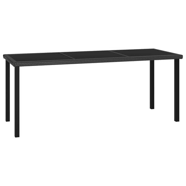 Vidaxl Garden Dining Table Black 180x70x73 Cm Poly Rattan Vidaxl Garden Dining Table Black 180x70x73 Cm Poly Rattan