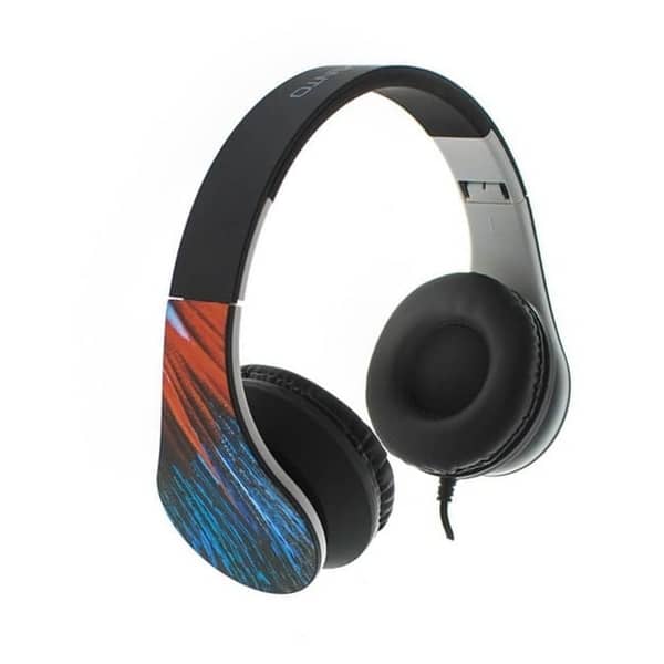 L'avvento (HP247) - Colorful Wired Headphone with Microphone - Blue/Red