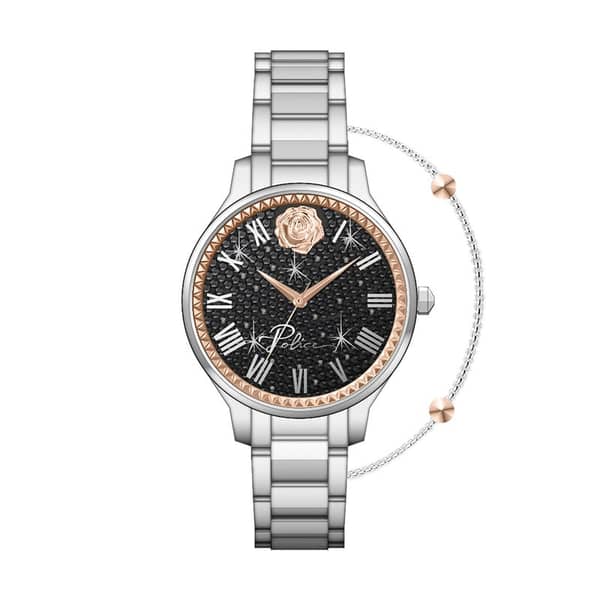 Police Tropea Jewllery Women's Wrist Watch With Stainless Steel Chain ion Plate Rose Gold Balls Bracelet Strap - Pewlg2109801