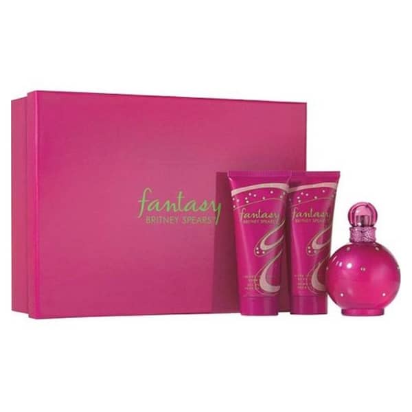 Fantasy by Britney Spears Gift Set for Women (Fantasy by Britney Spears 3.3oz EDP + Body Souffle 3.3oz + Shower Gel 3.3oz)