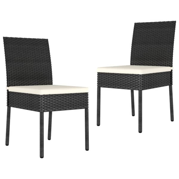Vidaxl Garden Dining Chairs 2 Pcs Poly Rattan Black Vidaxl Garden Dining Chairs 2 Pcs Poly Rattan Black