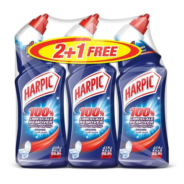 Harpic Toilet Cleaner Liquid Limescale Remover Original750ml 2+1 Harpic Toilet Cleaner Liquid Limescale Remover Original750ml 2+1