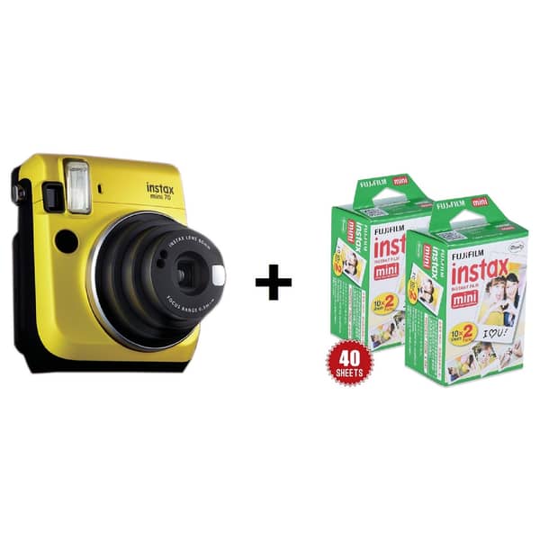 Fujifilm Instax Mini 70 Instant Camera Yellow + Instax Mini 40 Sheets
