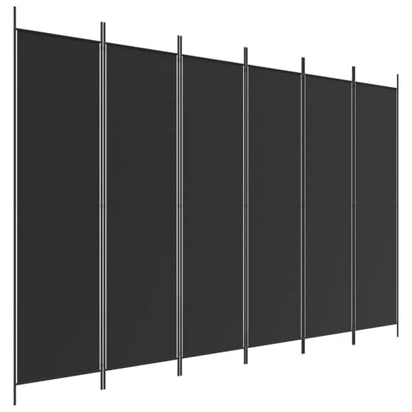 vidaXL 6-Panel Room Divider Black 300x200 cm Fabric vidaXL 6-Panel Room Divider Black 300x200 cm Fabric