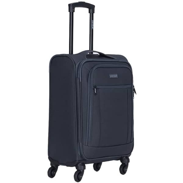 VIPTOUR VT-A380 Light Weight Polyester Jacquard Number Lock Single Trolley Luggage, Grey - 20 Inches