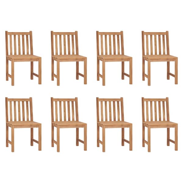 vidaXL Garden Chairs 8 pcs Solid Teak Wood vidaXL Garden Chairs 8 pcs Solid Teak Wood