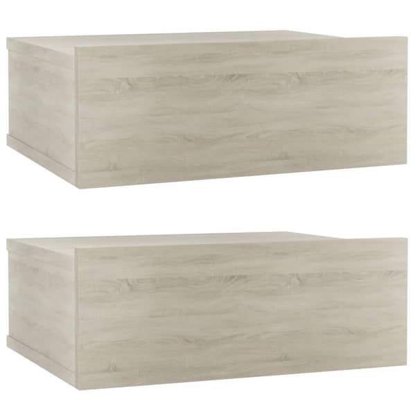 vidaXL Floating Nightstands 2 pcs Sonoma Oak 40x30x15 cm Engineered Wood