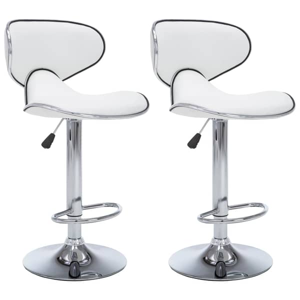 Vidaxl Bar Stools 2 Pcs White Faux Leather Vidaxl Bar Stools 2 Pcs White Faux Leather