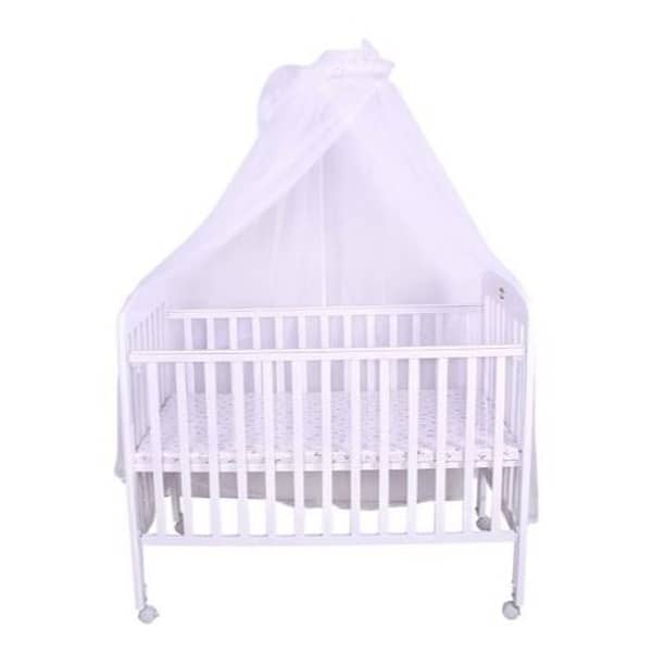 Baby Plus Wooden Bed With Mosquito Net White