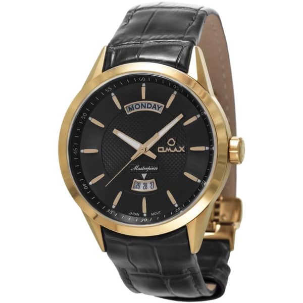 Omax Masterpiece Collection Black Leather Analog Watch For Men MG17G22I Omax Masterpiece Collection Black Leather Analog Watch For Men MG17G22I