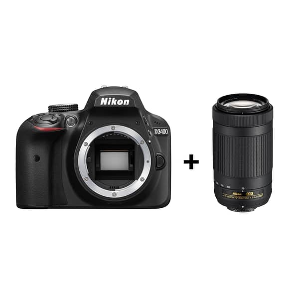 Nikon D3400 DSLR Camera Body Black Nikon AF-P DX NIKKOR 70-300mm