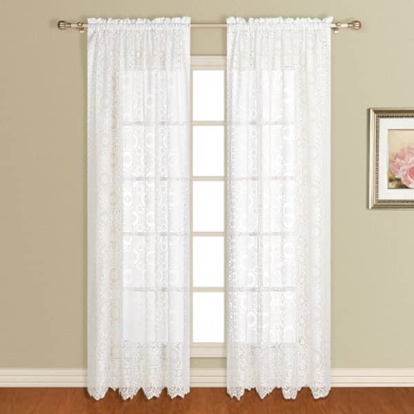 American Curtain And Home Marymount Window Curtain, 56-Inch By 63-Inch, White