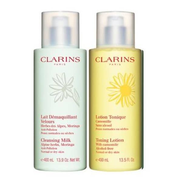 Clarins Lait Demaquillant Velours Cleansing Milk 400ml+Lotion Tonique Camomille 400ml