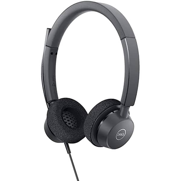 Dell WH3022 Wired On Ear Pro Stereo Headset Black