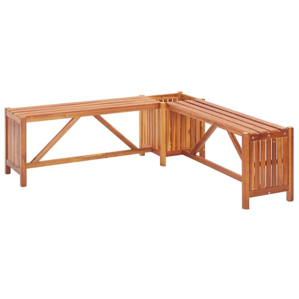 vidaXL Garden Corner Bench with Planter 117x117x40cm Solid Acacia Wood vidaXL Garden Corner Bench with Planter 117x117x40cm Solid Acacia Wood