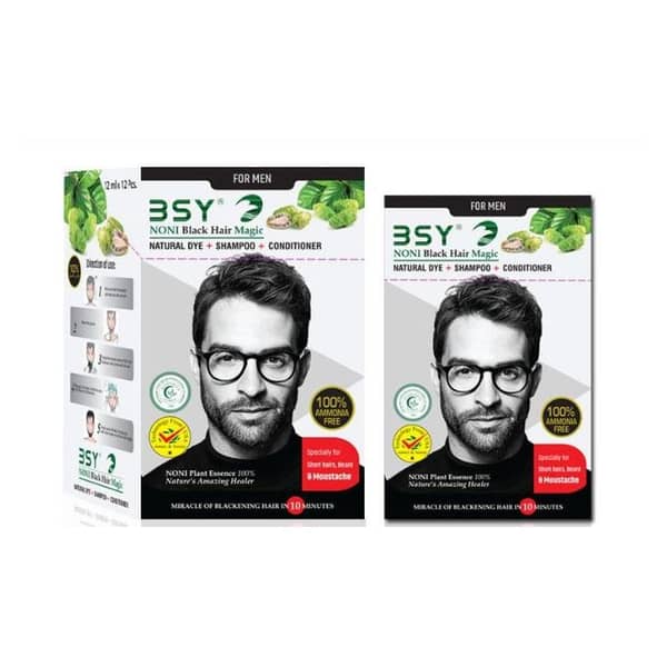 BSY Noni Black Hair Magic Shampoo 12ml x 12pcs Unisex