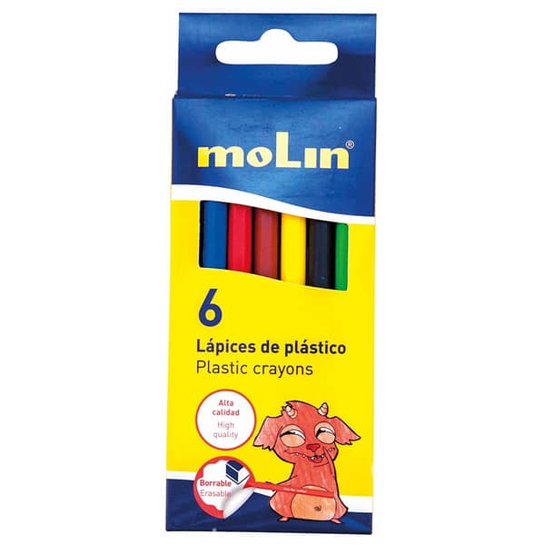 Molin PCP420-06B Plastic Crayons Color Plus Box 6