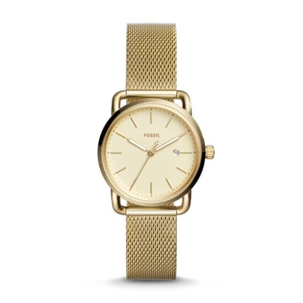 Fossil ES4332 The Commuter Three-Hand Date Gold-Tone Stainless Steel Watch Fossil ES4332 The Commuter Three-Hand Date Gold-Tone Stainless Steel Watch