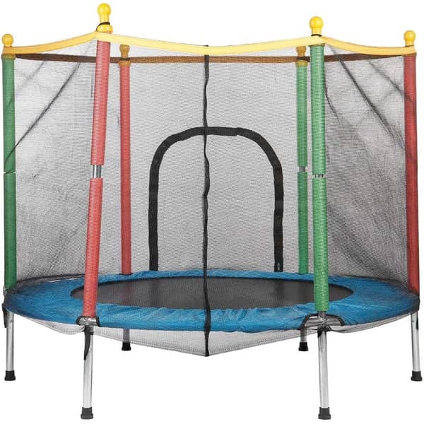 Ultimax - Trampoline For Kids With Enclosure Net Jumping Mat & Spring Cover Padding, Outdoor And Indoor Workout, Children Bouncers, Thick Spring, Anti-skid Shock Absorption