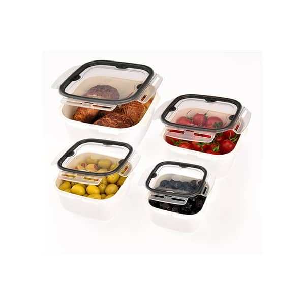 Pure White Body Lock & Fit Square Box 4 Pcs Set ( 0,4 L + 0,7 L + 1,3 L + 2,4 L ) Pure White Body Lock & Fit Square Box 4 Pcs Set ( 0,4 L + 0,7 L + 1,3 L + 2,4 L )