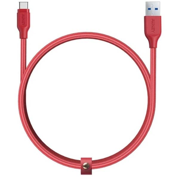 Aukey Braided USB 3.1 To USB-C Cable 1.2m Red