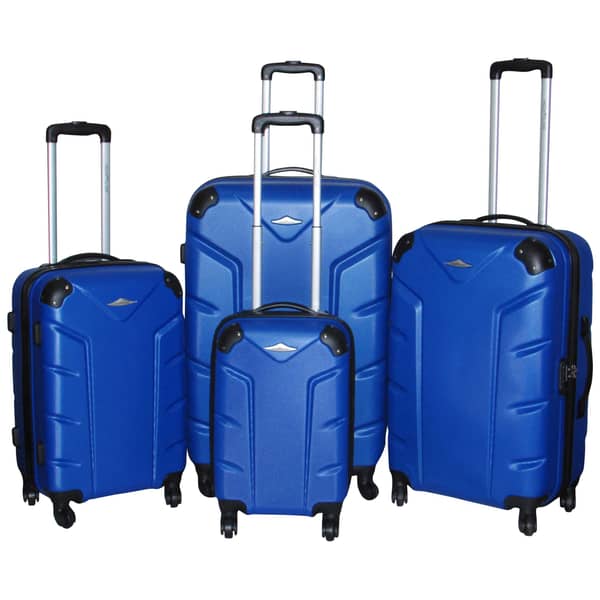 Highflyer Flash Series Trolley Luggage Bag Blue 4pc Set THFLASH4PC