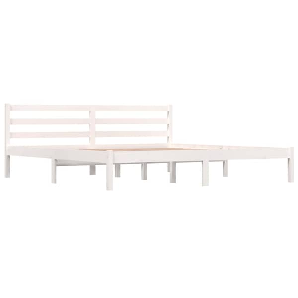 vidaXL Bed Frame Solid Wood Pine 180x200 cm White 6FT Super King vidaXL Bed Frame Solid Wood Pine 180x200 cm White 6FT Super King