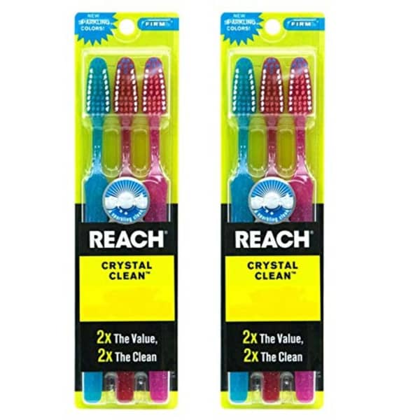 Reach Toothbrush Crystal Clean Firm 3 Pack(Pack of 2) Total 6 Brushes