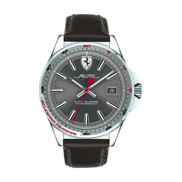 Ferrari 830488 Pilota Quartz Brown Leather Watch Men
