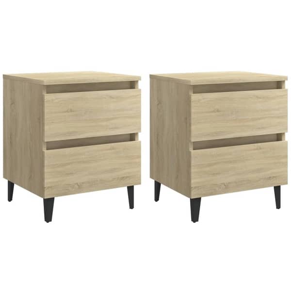 Vidaxl Bed Cabinets 2 Pcs Sonoma Oak 40x35x50 Cm Chipboard Vidaxl Bed Cabinets 2 Pcs Sonoma Oak 40x35x50 Cm Chipboard