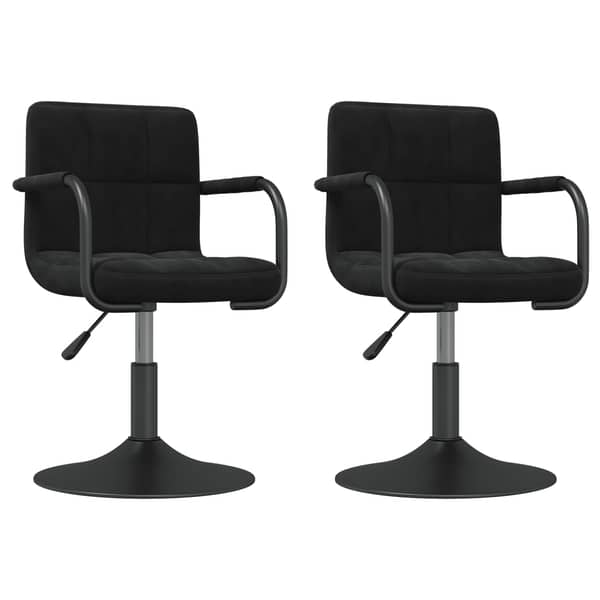 Vidaxl Swivel Dining Chairs 2 Pcs Black Velvet Vidaxl Swivel Dining Chairs 2 Pcs Black Velvet