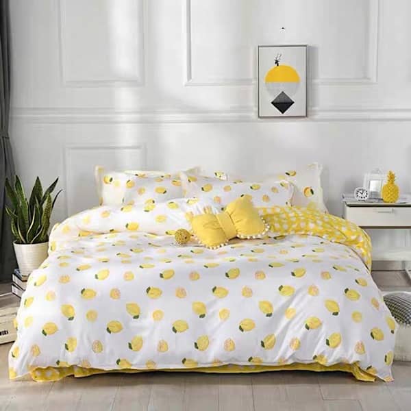 6pcs Bedding Set White Heart Design King Size Multicolor