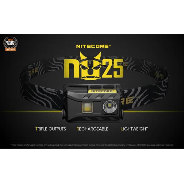 Nitecore NU25 360 Lumen USB Rechargeable Headlamp, with Red & High CRI Light