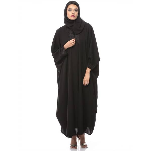 Look Style Casual Abaya with Matching Sheila Black Small - LS1504/S