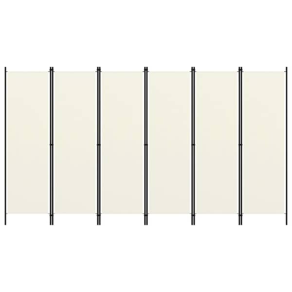 Vidaxl 6-panel Room Divider Cream White 300x180 Cm